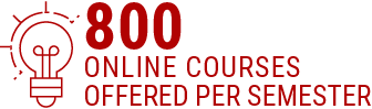 800 online courses offered per semester